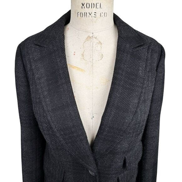 Ann Taylor Loft Womens Plaid Blazer Sz 6 Gray Office Career Preppy Old Money - Picture 4 of 15